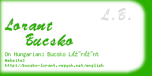 lorant bucsko business card